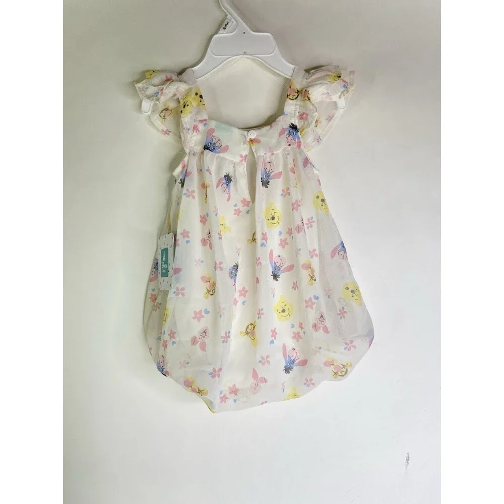Disney Winnie The Pooh Chiffon Bubble Romper One Piece Baby Girls 3-6 Months